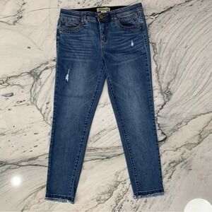Democracy‎ Womens Jeans Size 10 Blue Distressed Frayed Hem Denim Pants